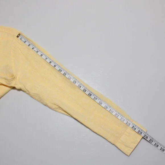 Orlebar Brown NWT Giles Casual Button Down Shirt Size L in Yellow 100% Linen